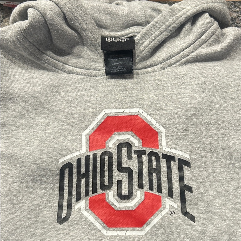 Gray Ohio State Kids Hoodie